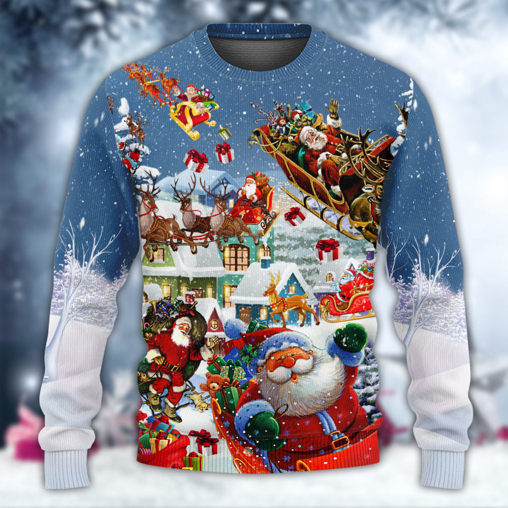 Christmas Say Hi From Santa Sleigh – Sweater - Ugly Christmas Sweater