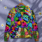 Hippie Alien Frogs Love Peace - Sweater - Ugly Christmas Sweaters - Owls Matrix LTD