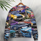 Classic Car Show Lifestyle Art – Sweater - Ugly Christmas Sweater
