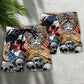 America Patriotic Second Amendment Skull Art – Beach Short
