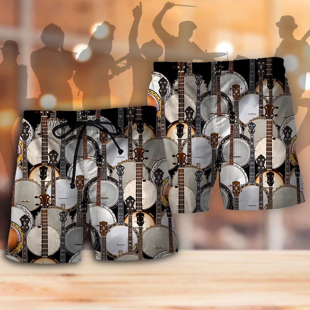 Banjo Music Lover Pattern - Beach Short
