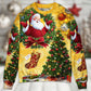Christmas Tree Yellow Santa Art – Sweater - Ugly Christmas Sweater