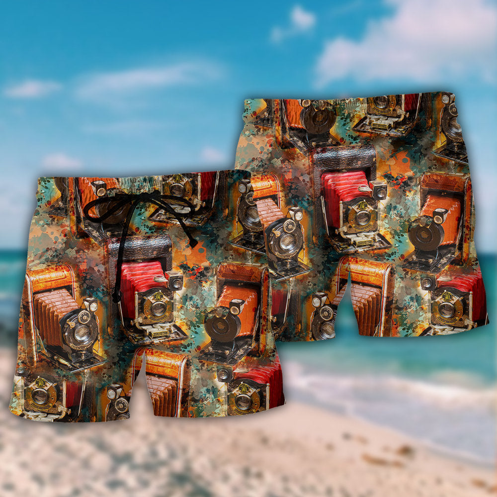 Vintage Retro Film Camera – Beach Short