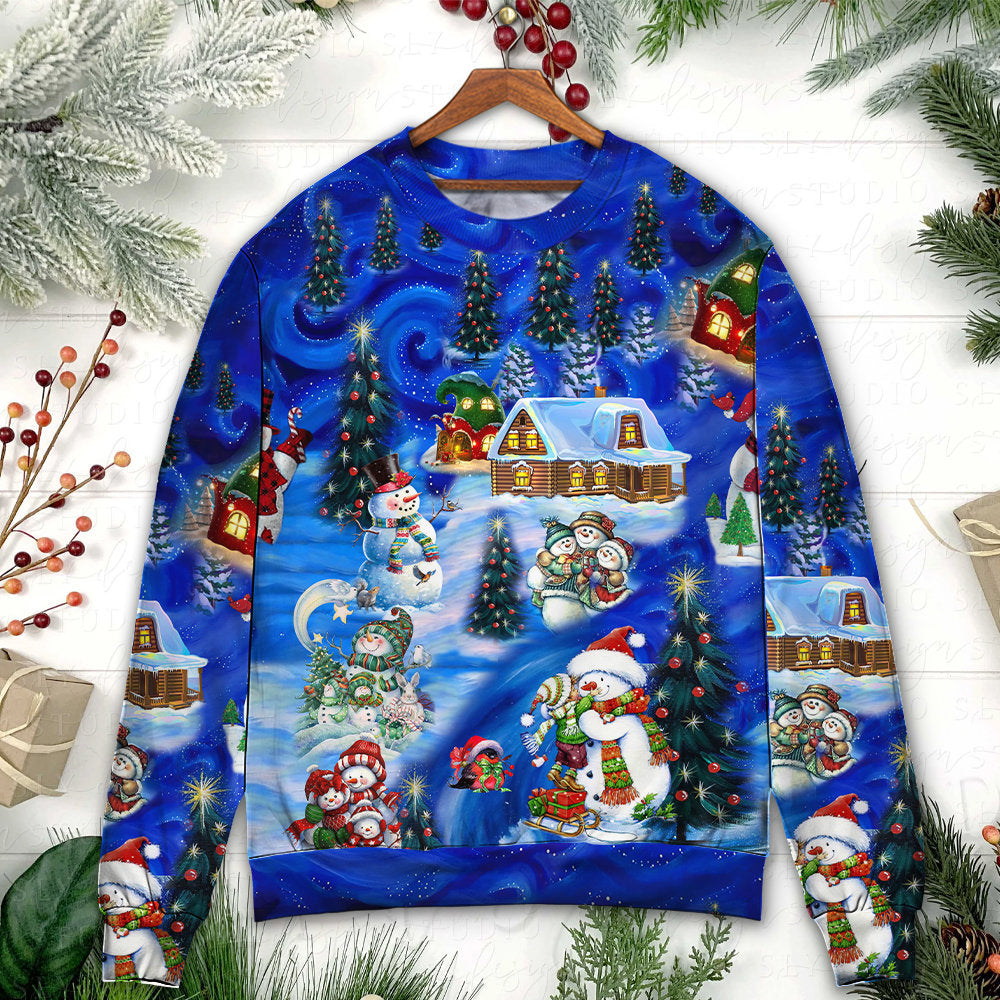 Christmas Snowman Chilling With Friends – Sweater - Ugly Christmas Sweater