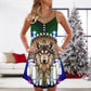 Christmas Native Wolf Merry Xmas – Women's Summer Sleeveless V-Neck Camisole Dress