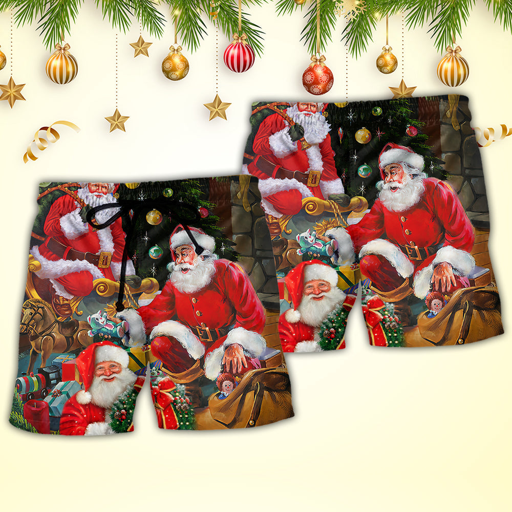Christmas Santa Holiday Gift Art – Beach Short