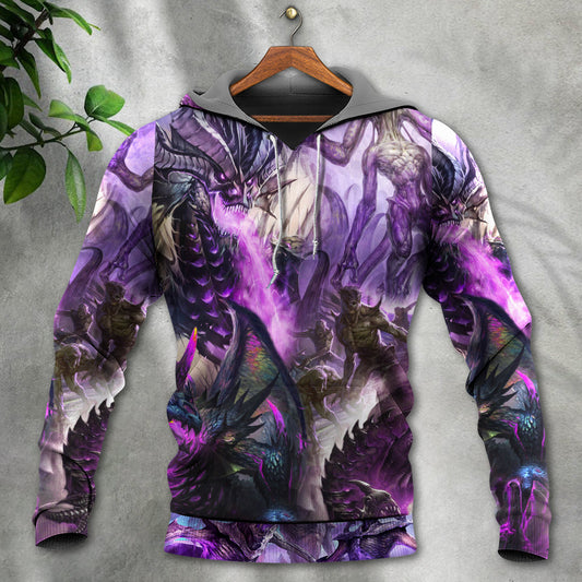 Purple Dragon Skull Fantasy - 3D Hoodie