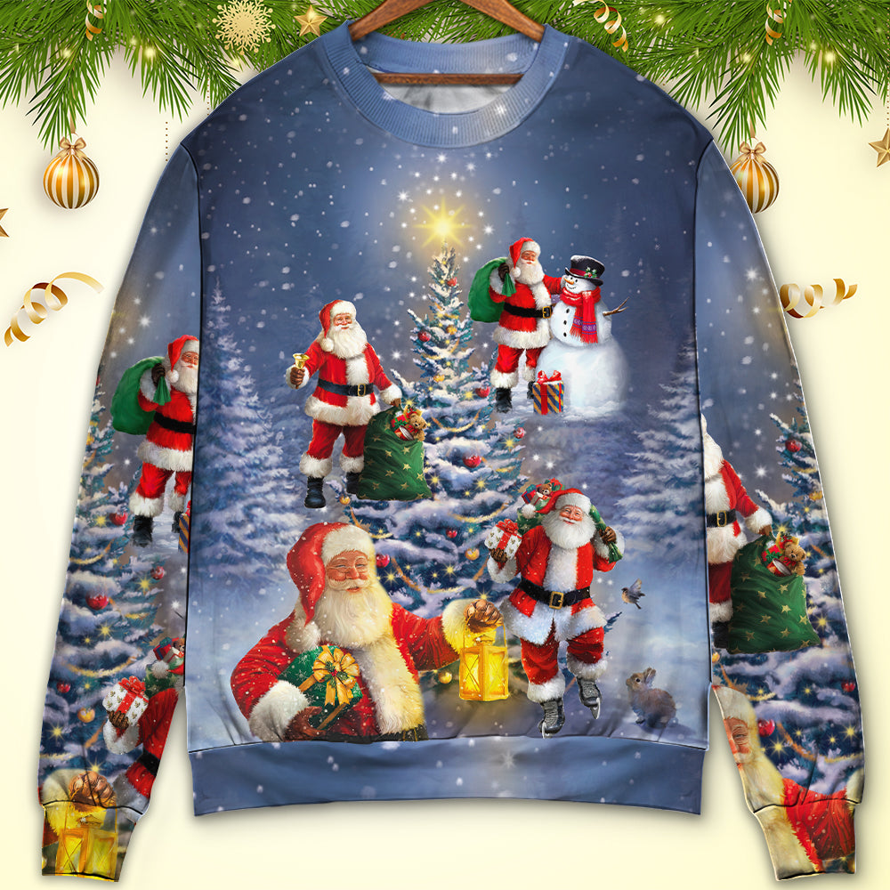 Christmas Santa Love Light Xmas Tree – Sweater - Ugly Christmas Sweater