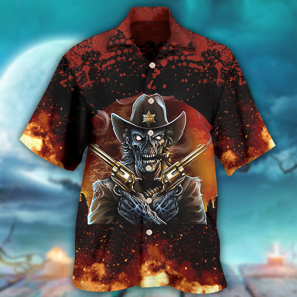 Skull Cowboy Western Bold Quote Art – Hawaiian Shirt