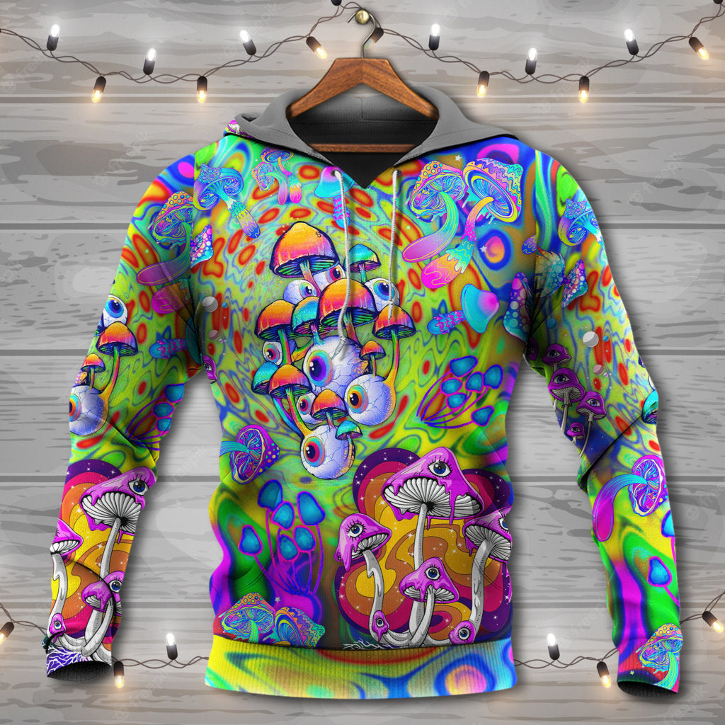 Hippie Mushroom Stay Trippy Style - 3D Hoodie