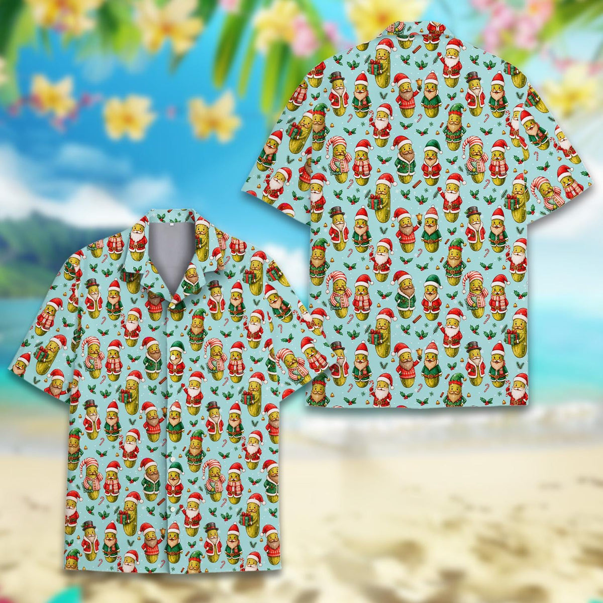 Santa Pickle Funny Christmas Holiday – Hawaiian Shirt
