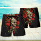 Skull And Roses Art - Beach Short - Owls Matrix LTD