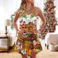 Christmas BBQ Rub My Meat Funny – Women's Summer Sleeveless V-Neck Camisole Dress