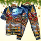 Christmas Santa Claus Snowman Family In Love Light Art Style - Pajamas Short Sleeve - Owls Matrix LTD