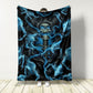 Skull Black Ground Thunder Flannel Blanket For Soft Bed Couch And Home Comfort