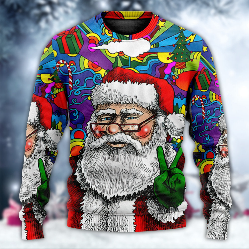 Hippie Santa Claus Christmas Style – Sweater - Ugly Christmas Sweater