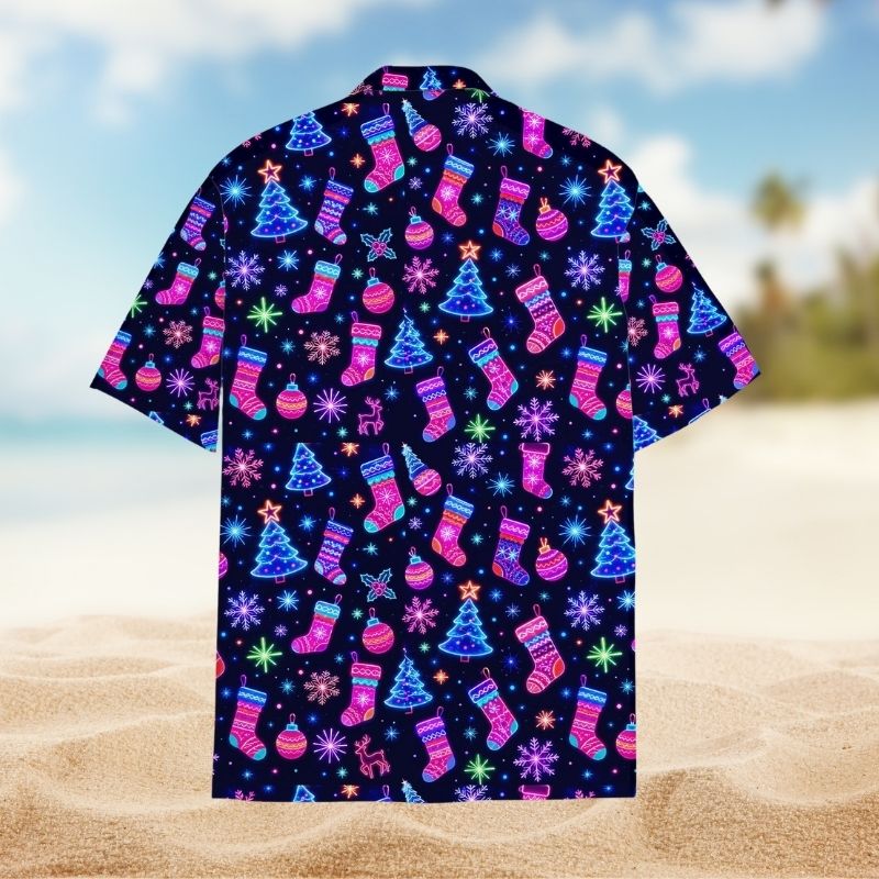 Christmas Neon Stocking Tree Snowflake – Hawaiian Shirt