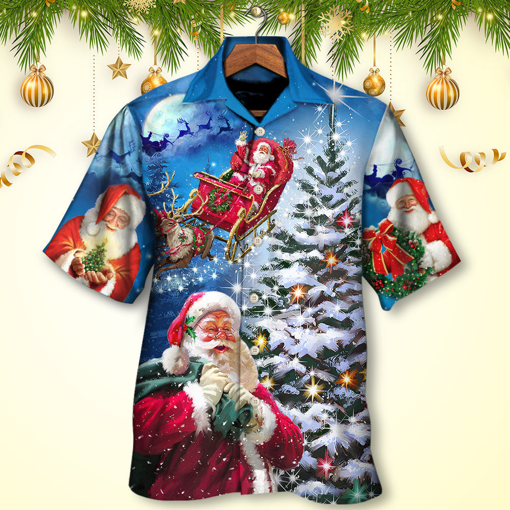 Christmas Santa Story Holiday Is Coming Art – Hawaiian Shirt