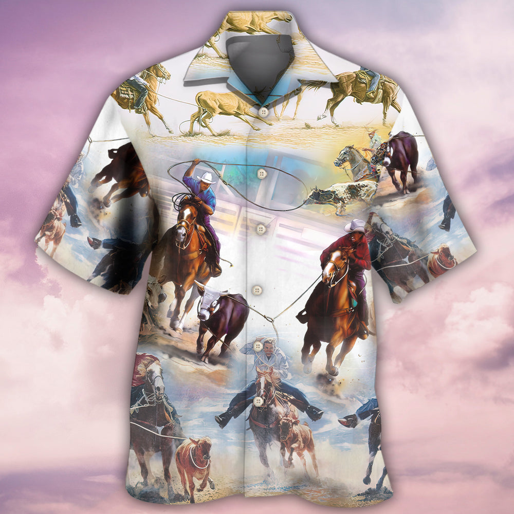 Team Roping Horse Western Lifestyle - Hawaiian Shirt