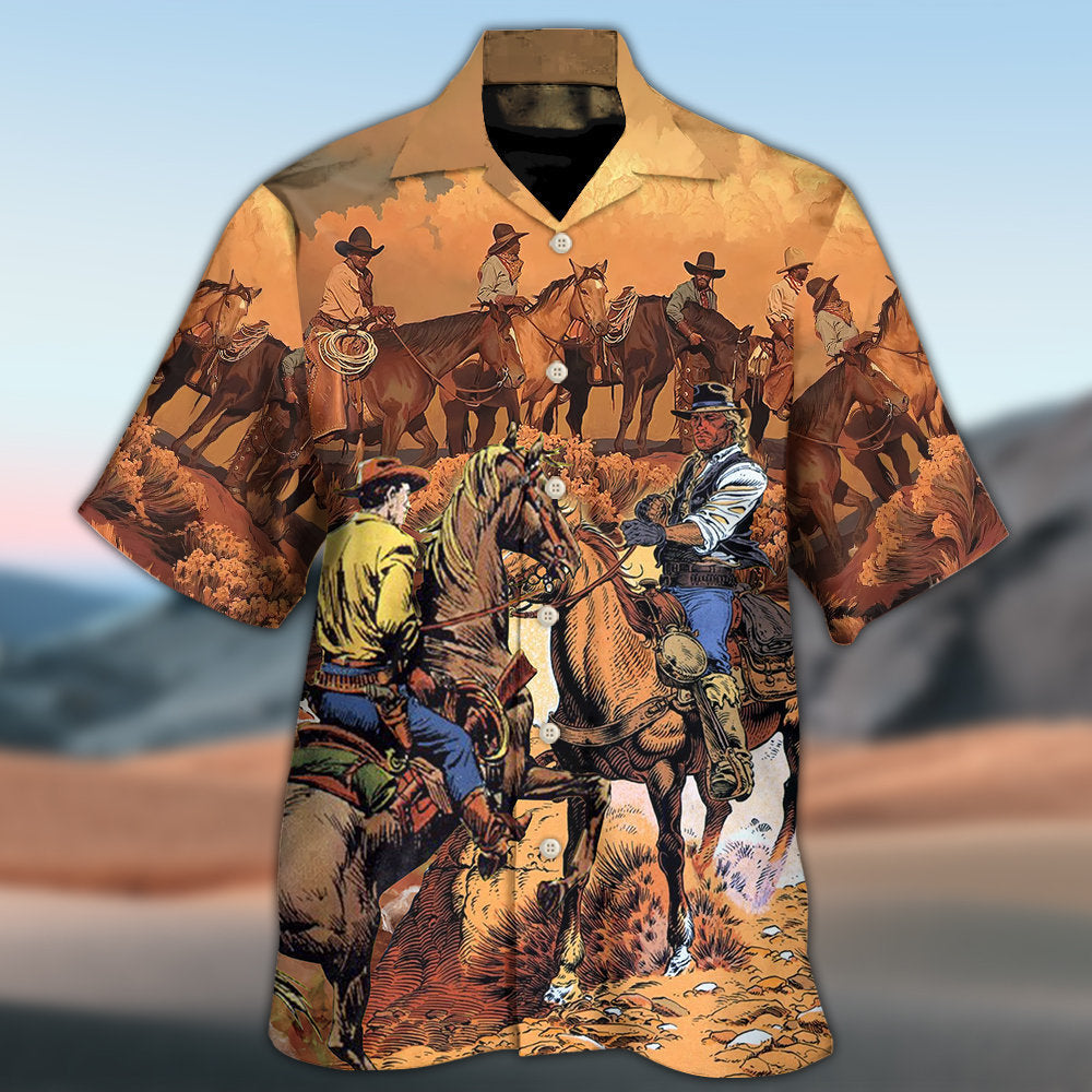 Western Cowboy Riding Horse – Hawaiian Shirt