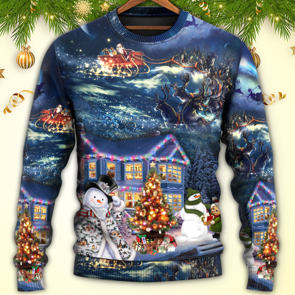 Christmas Santa Family Love Light Art – Sweater - Ugly Christmas Sweater