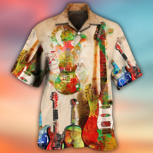 Abstract Colorful Guitar Music - Hawaiian Shirt