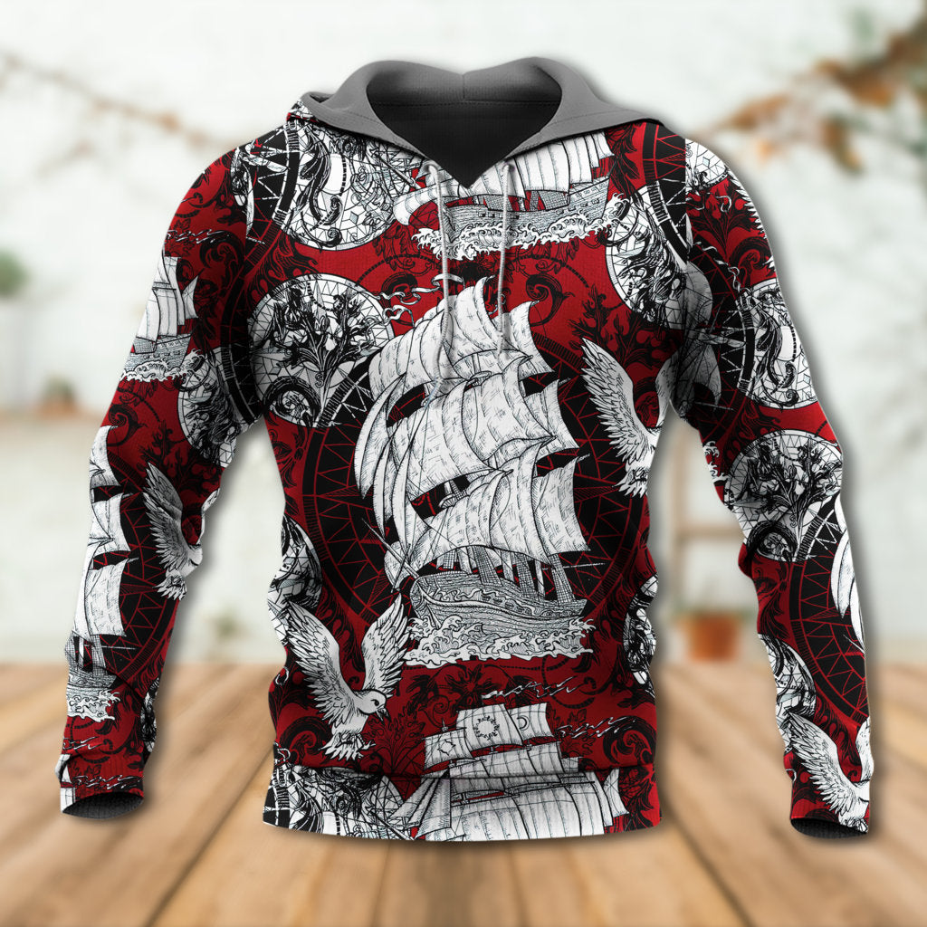 Vintage Sailing Ship Anchor - 3D Hoodie