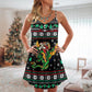 Christmas Santa And Dragon – Women's Summer Sleeveless V-Neck Camisole Dress