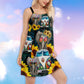 Hippie Van Beach Summer Love – Women's Summer Sleeveless V-Neck Camisole Dress