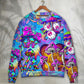 Hippie Mushroom Colorful Cool Art – Sweater - Ugly Christmas Sweater
