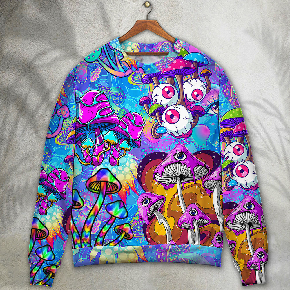 Hippie Mushroom Colorful Cool Art – Sweater - Ugly Christmas Sweater