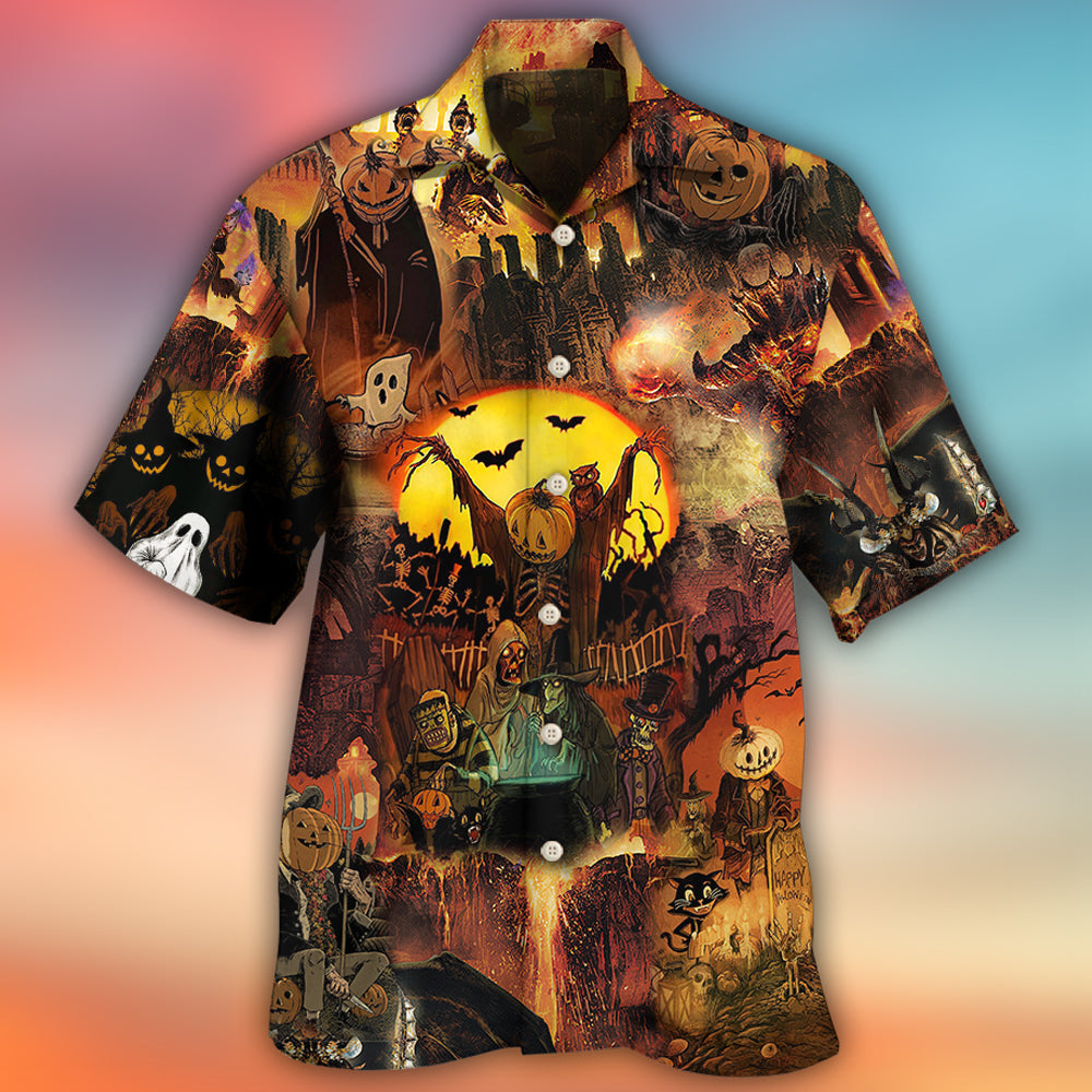 Halloween Pumpkin Ghost Spooky Night – Hawaiian Shirt