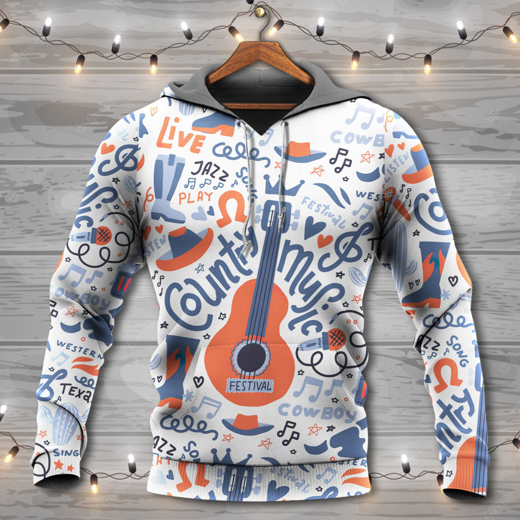 Guitar Country Music Festival Style - Hoodie