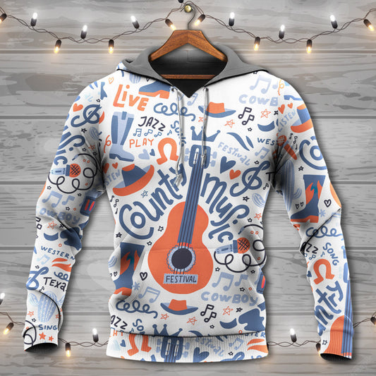 Guitar Country Music Festival Style - Hoodie