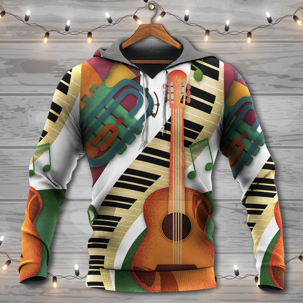Guitar Vintage Classic Music Style - Hoodie