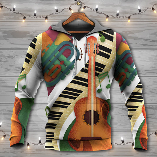Guitar Vintage Classic Music Style - Hoodie