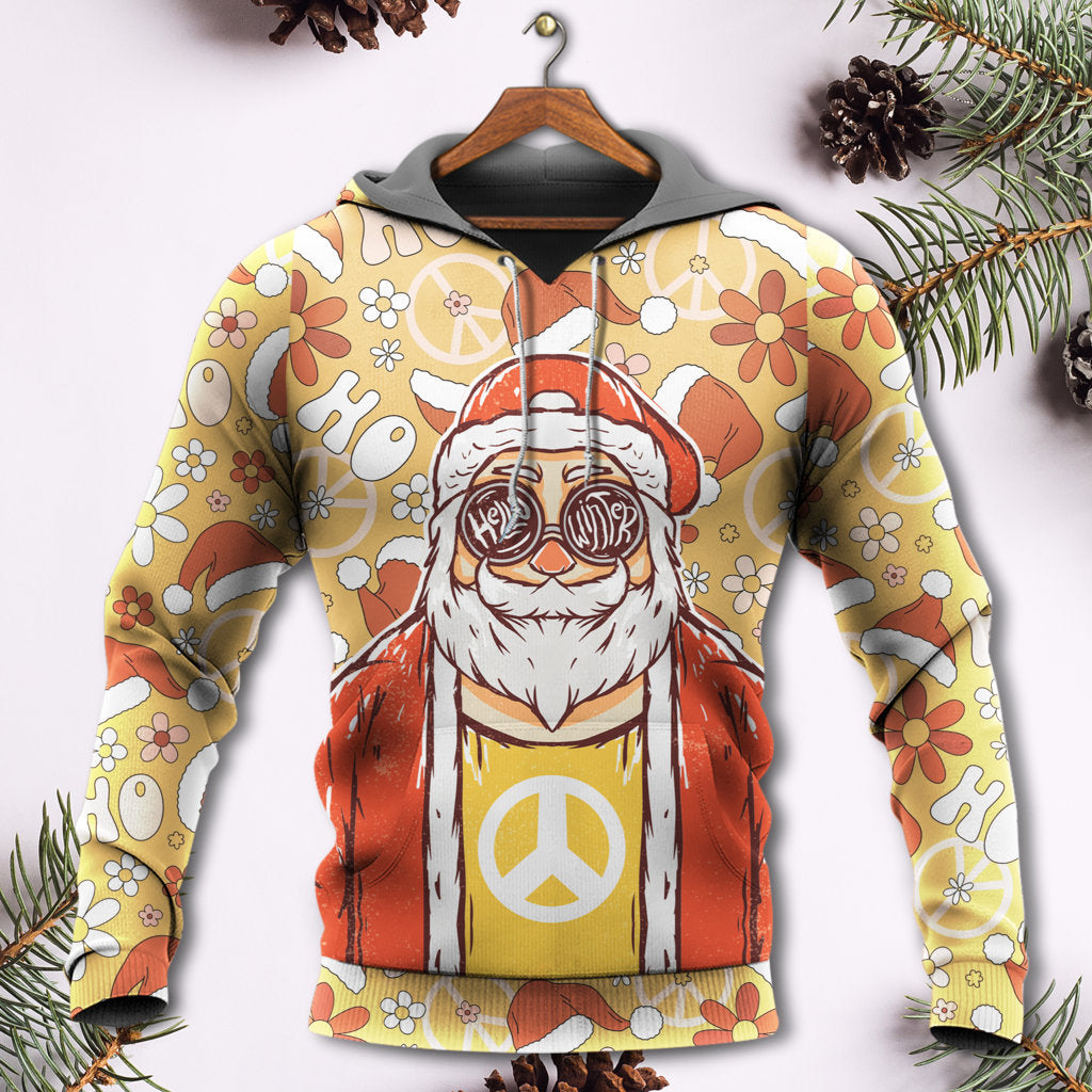 Christmas Santa Cute Hippie Groovy - Hoodie