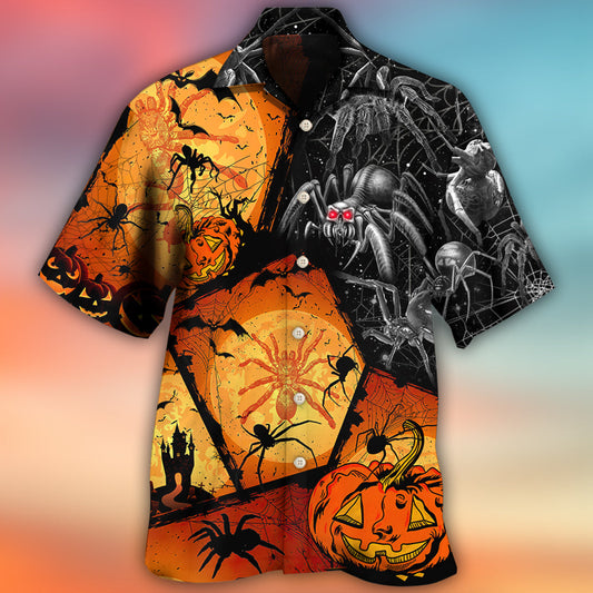 Halloween Spider Pumpkin Spooky Art – Hawaiian Shirt