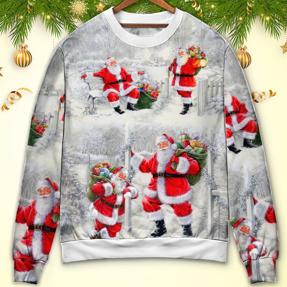 Christmas Santa Always With You Art – Sweater - Ugly Christmas Sweater
