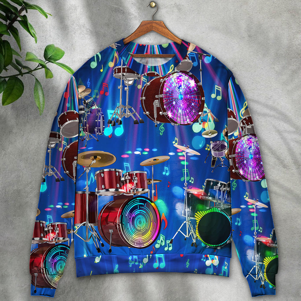 Drum Is My Life Neon Light Style – Sweater - Ugly Christmas Sweater