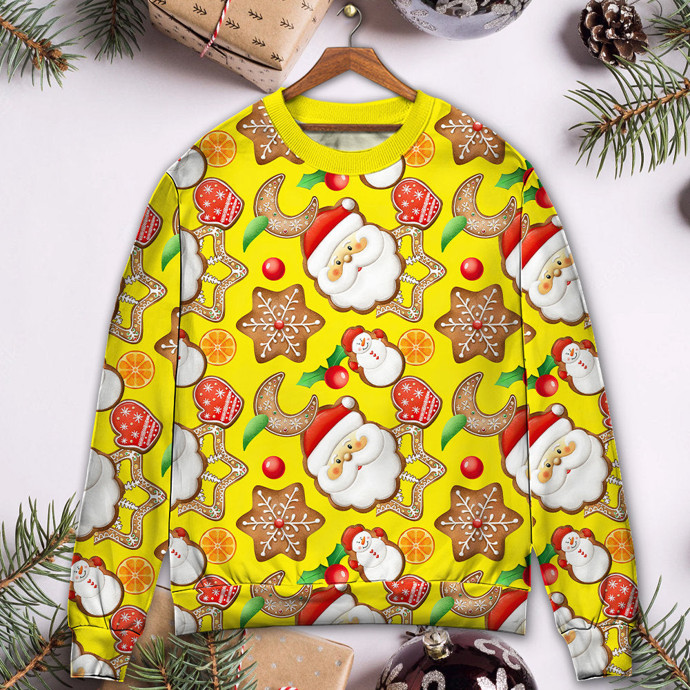Christmas Santa Snowman Gingerbread Sweets – Sweater - Ugly Christmas Sweater