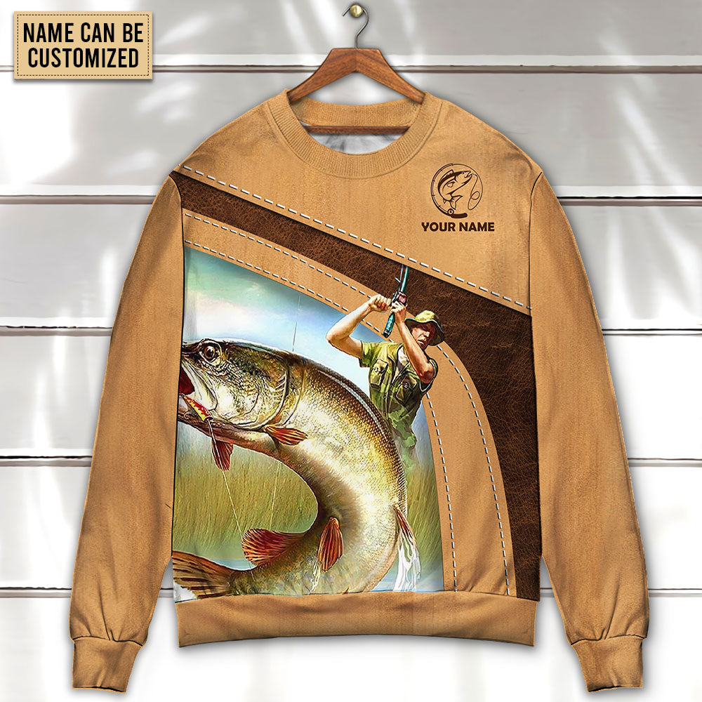 Old Fisherman And Big Catch Art – Sweater - Ugly Christmas Sweater
