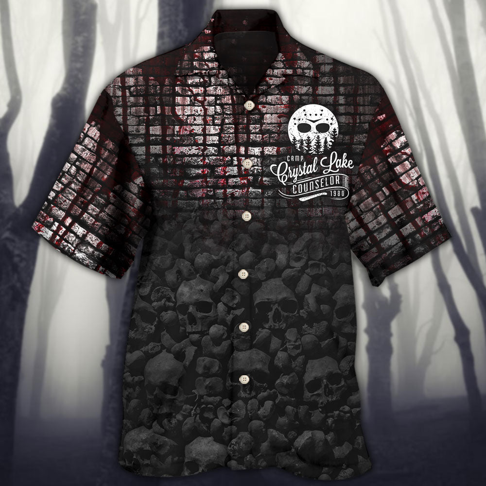 Halloween Retro Summer Camp Horror Counselor - Hawaiian Shirt