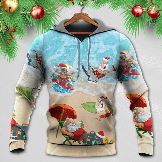 Santa Beach Christmas Fun - 3D Hoodie