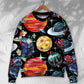 Planet Black Cosmic Art Style – Sweater - Ugly Christmas Sweater