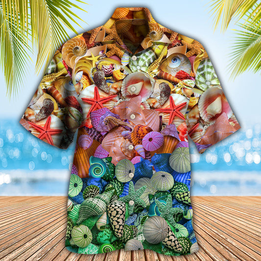 Beach Starfish And Seashells Coastal - Hawaiian Shirt