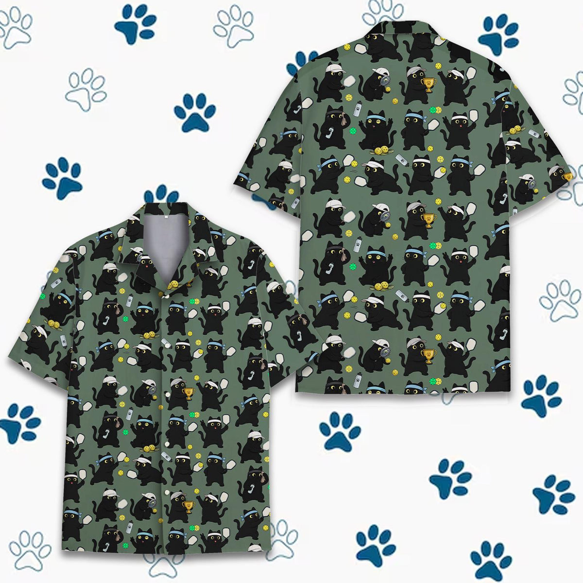 Black Cat Pickleball Funny Sports Tournament – Hawaiian Shirt