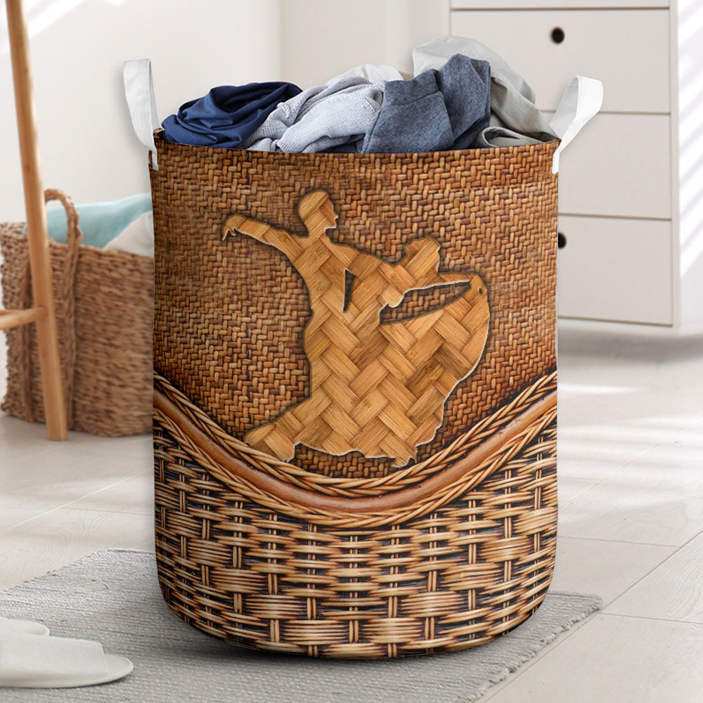 Ballroom Dance Rattan Teaxture - Laundry Basket - Owls Matrix LTD
