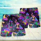 Hippie Mushroom Free Spirit Art - Beach Short