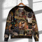 Steampunk Cat Art Calm Mechanical Style – Sweater - Ugly Christmas Sweater